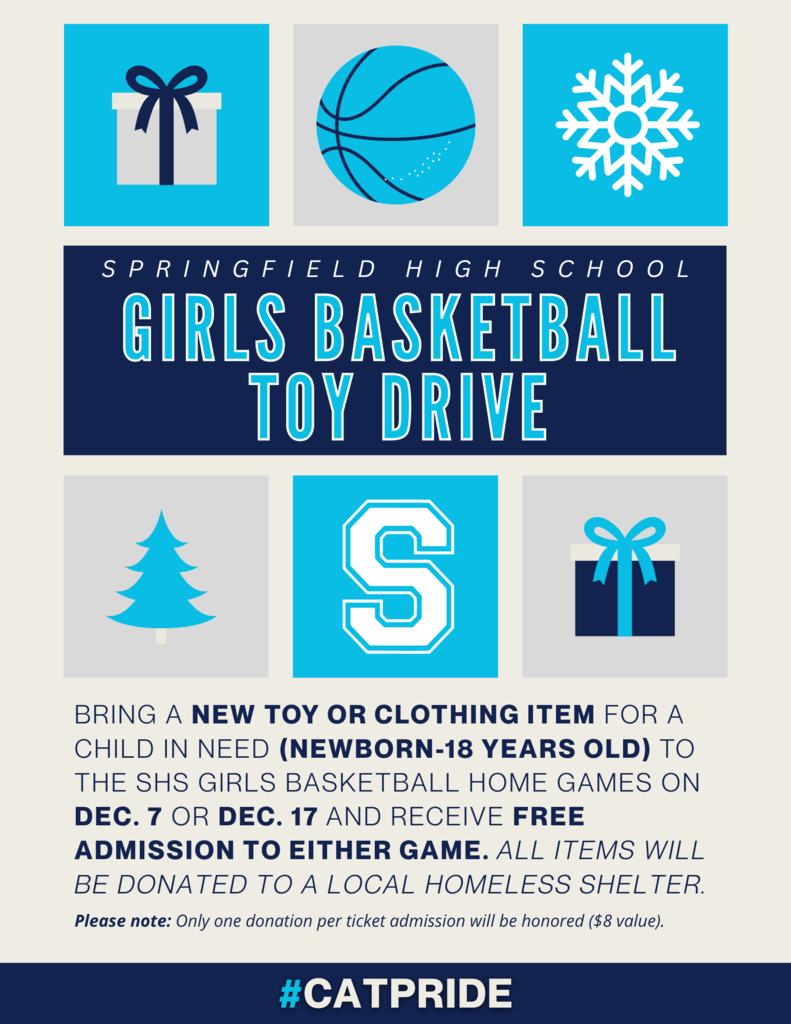 The Springfield High School Girls Basketball team will host a toy drive at their home games in December.